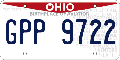 OH license plate GPP9722