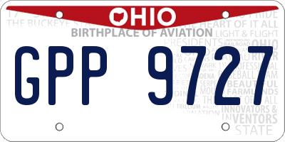 OH license plate GPP9727