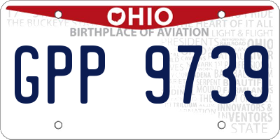 OH license plate GPP9739