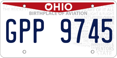 OH license plate GPP9745