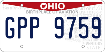 OH license plate GPP9759