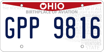 OH license plate GPP9816