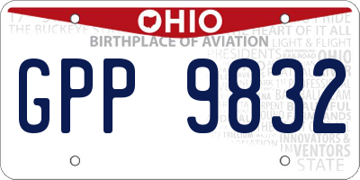 OH license plate GPP9832