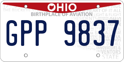 OH license plate GPP9837