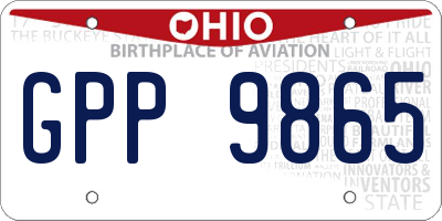 OH license plate GPP9865