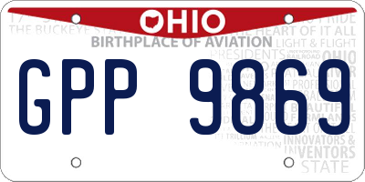 OH license plate GPP9869