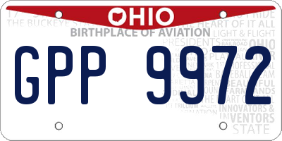 OH license plate GPP9972