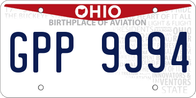 OH license plate GPP9994