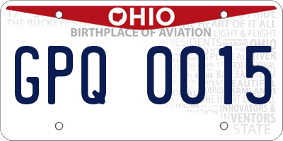 OH license plate GPQ0015