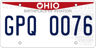 OH license plate GPQ0076
