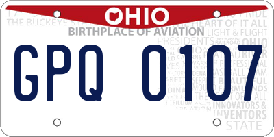 OH license plate GPQ0107
