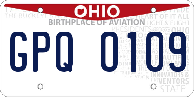 OH license plate GPQ0109