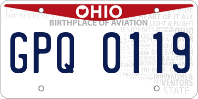 OH license plate GPQ0119
