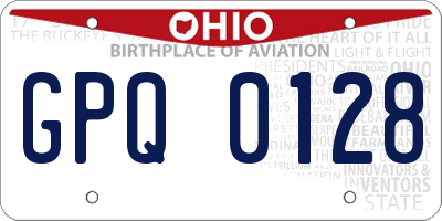 OH license plate GPQ0128