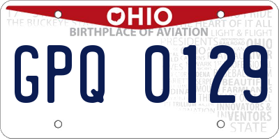 OH license plate GPQ0129
