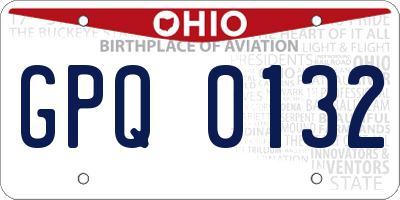 OH license plate GPQ0132