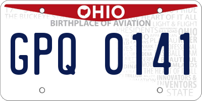 OH license plate GPQ0141