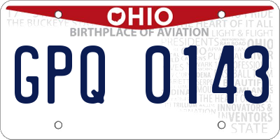 OH license plate GPQ0143
