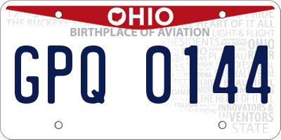 OH license plate GPQ0144