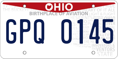 OH license plate GPQ0145