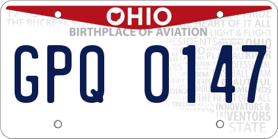 OH license plate GPQ0147