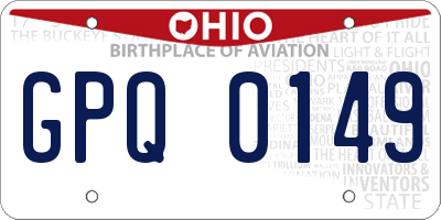 OH license plate GPQ0149