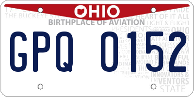 OH license plate GPQ0152