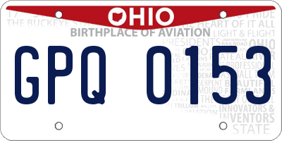OH license plate GPQ0153