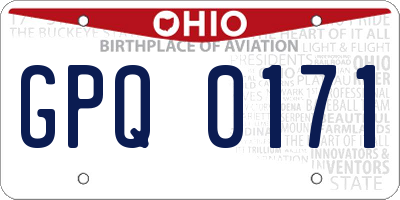 OH license plate GPQ0171