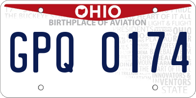 OH license plate GPQ0174