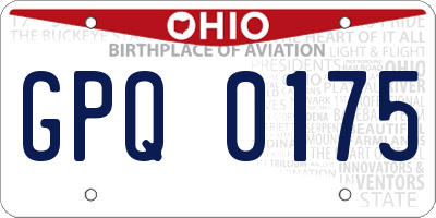 OH license plate GPQ0175