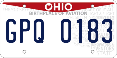OH license plate GPQ0183