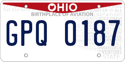 OH license plate GPQ0187