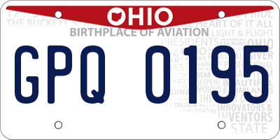 OH license plate GPQ0195