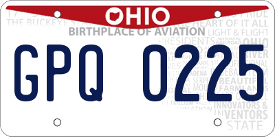 OH license plate GPQ0225