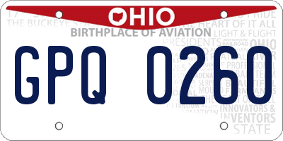 OH license plate GPQ0260