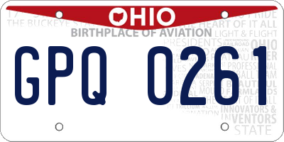 OH license plate GPQ0261