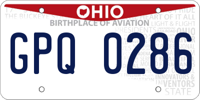 OH license plate GPQ0286