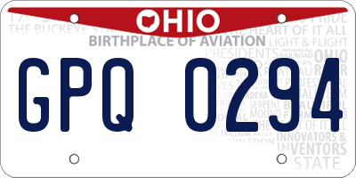 OH license plate GPQ0294
