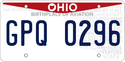 OH license plate GPQ0296