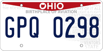 OH license plate GPQ0298