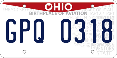 OH license plate GPQ0318