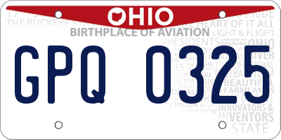 OH license plate GPQ0325