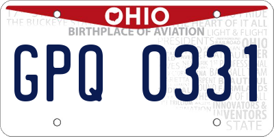 OH license plate GPQ0331