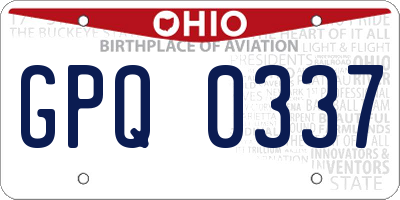 OH license plate GPQ0337