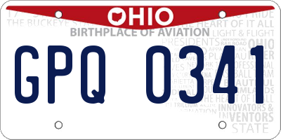 OH license plate GPQ0341