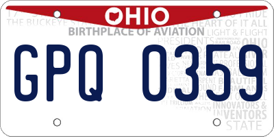 OH license plate GPQ0359