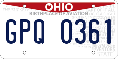 OH license plate GPQ0361