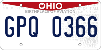 OH license plate GPQ0366