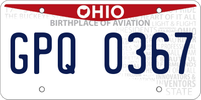 OH license plate GPQ0367
